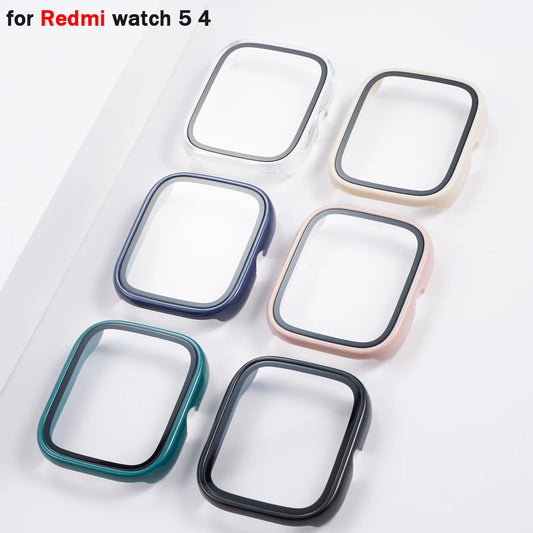 Glass+Case for Xiaomi Redmi Watch 5 Tempered Glass Screen Protector & Hard PC Protective Bumper for Redmi Watch4 Accessories