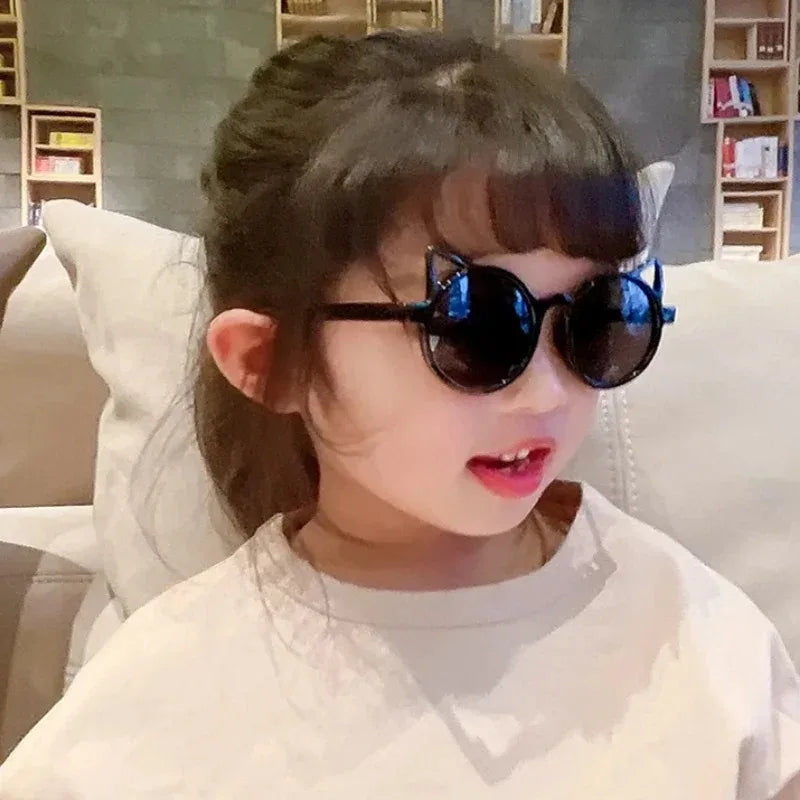 Girls Boys Cute Animal Cartoon Ears Sunglasses Outdoor Sun Protection Children Lovely Vintage Sunglasses Protection Classic Kids