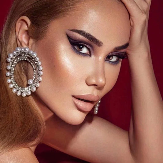 New Shiny Rhinestone Sunshine Flowers Big Stud Earrings for Women Fashion Jewelry Boutique Lady's Collection Earrings Accessory