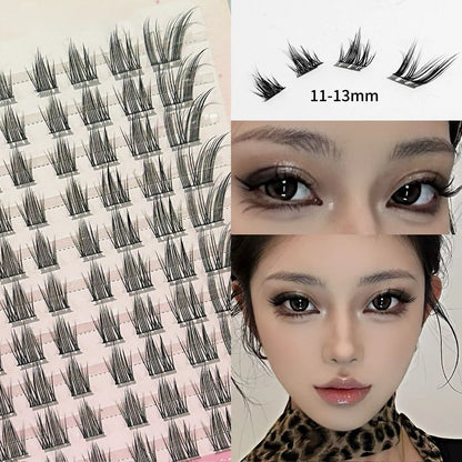 Cat Style Glue Free False Eyelashes Single Cluster Lightweight Eyelashes Self Adhesive No Glue Lashes Segmented Natural Eyelashe