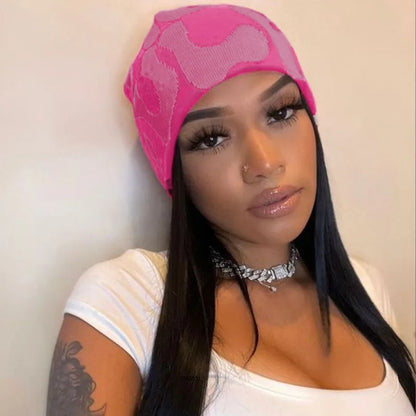 Women's "MEA CULPA" Hip Hop Knit Cap Unisex Y2K Cold Hat Men's Fashion Stretch Thermal Beanie