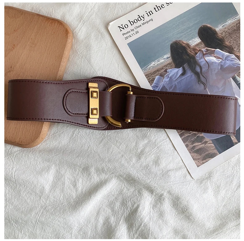 Waist Belt Women's Decorative Coat Suit Multifunctional Stretchable Elastic Waist Belt Hole Free Fashion Retro Unique Personaliz