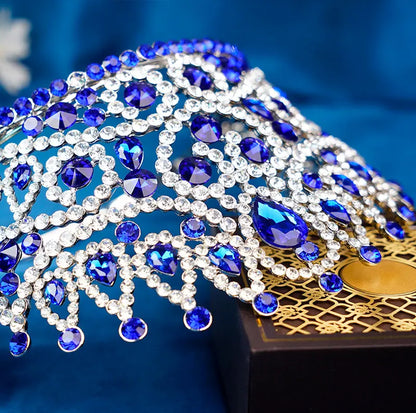 2025 New Rhinestone Crystal Queen Big Crown Bridal Wedding Tiara Women Beauty Pageant Bridal Hair Accessories Jewelry