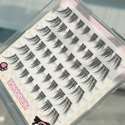 Cat Style Glue Free False Eyelashes Single Cluster Lightweight Eyelashes Self Adhesive No Glue Lashes Segmented Natural Eyelashe