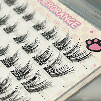Cat Style Glue Free False Eyelashes Single Cluster Lightweight Eyelashes Self Adhesive No Glue Lashes Segmented Natural Eyelashe