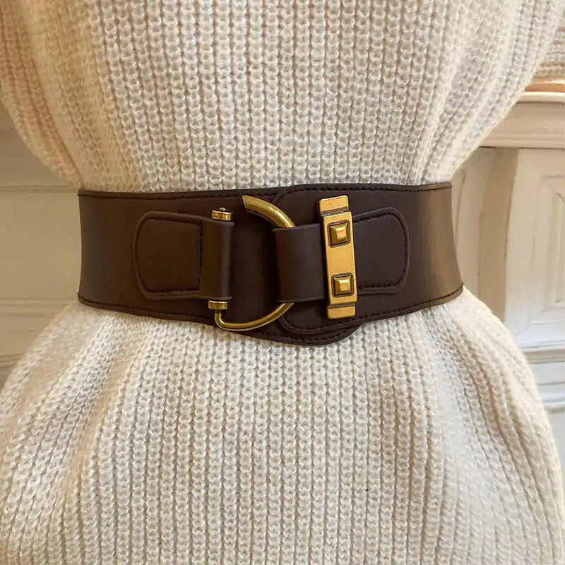 Waist Belt Women's Decorative Coat Suit Multifunctional Stretchable Elastic Waist Belt Hole Free Fashion Retro Unique Personaliz