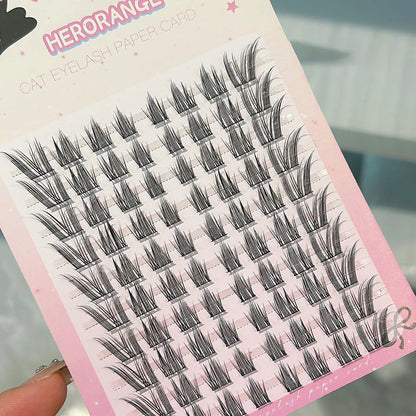Cat Style Glue Free False Eyelashes Single Cluster Lightweight Eyelashes Self Adhesive No Glue Lashes Segmented Natural Eyelashe