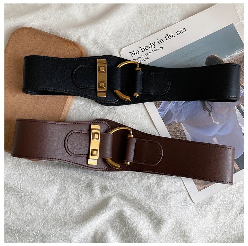 Waist Belt Women's Decorative Coat Suit Multifunctional Stretchable Elastic Waist Belt Hole Free Fashion Retro Unique Personaliz