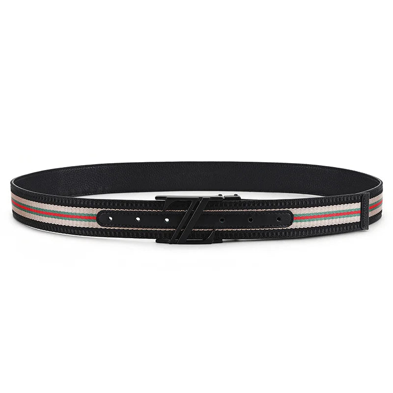 Luxury-sleek designer style G-shaped canvas belt for fashionable and durable high-quality jeans. Men's and women's casual leathe