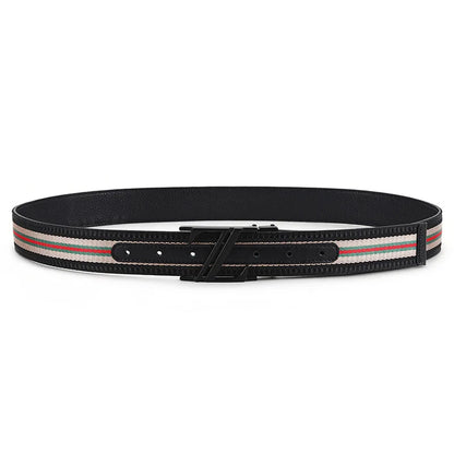 Luxury-sleek designer style G-shaped canvas belt for fashionable and durable high-quality jeans. Men's and women's casual leathe