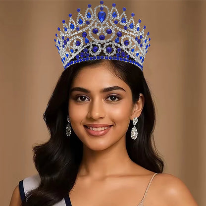 2025 New Rhinestone Crystal Queen Big Crown Bridal Wedding Tiara Women Beauty Pageant Bridal Hair Accessories Jewelry