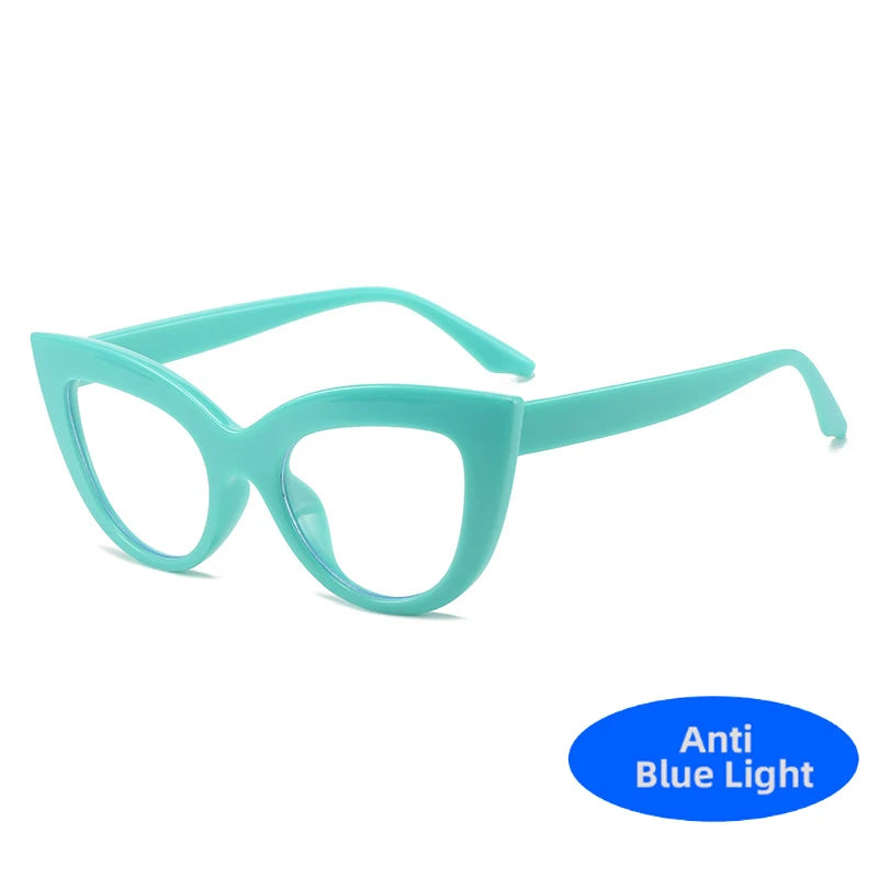 Women's Cat Eye Glasses Frame Fashion Anti Blue Light Transparent Eyeglasses Retro Optical Clear Lens Spectacle Eyeglass Female