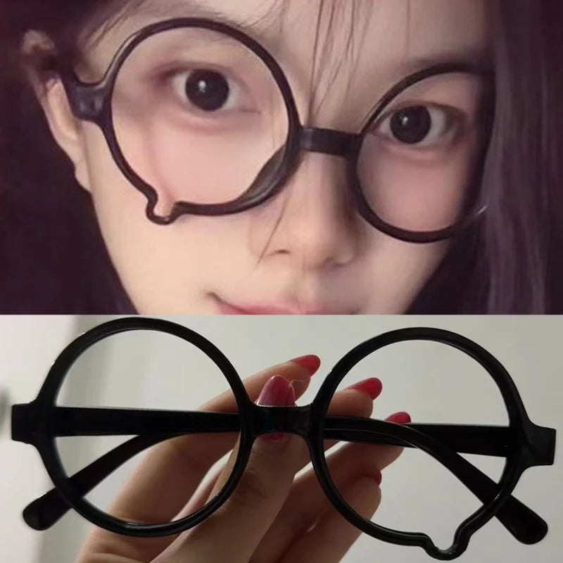 Y2K Anime Crying Glasses Dripping Tears Black Frame Unisex Retro Kawaii Fashion Eyewear Halloween Cosplay Cute Accessories Gift