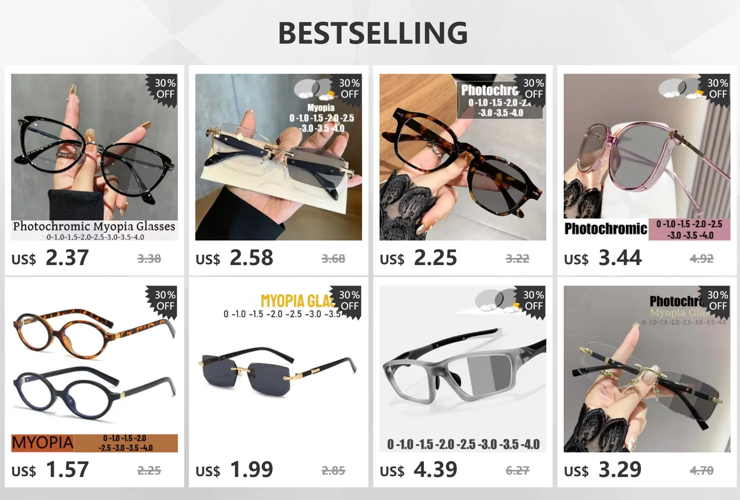 Luxury Rimless Myopia Glasses for Women Men Ultralight Near Sight Glasses Blue Light Blocking Eye Protection Eyeglasses 0 To-4.0