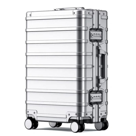 New All aluminum travel luggage high end fashion trolley suitcase ultra-silent password lock 20 inch boarding box trend luggage