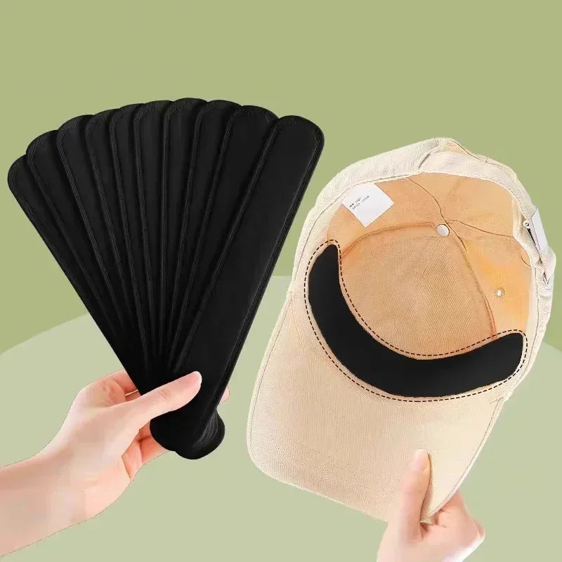 40PCS Hat Sweat Absorber Stickers Summer Cap Liner Bands Sweatband Visor Hats Size Reducer Adhesive Sweat Absorbing Strips Pads
