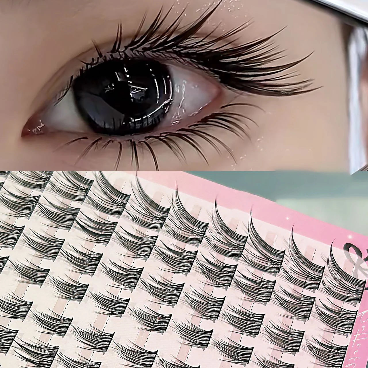 Cat Style Glue Free False Eyelashes Single Cluster Lightweight Eyelashes Self Adhesive No Glue Lashes Segmented Natural Eyelashe