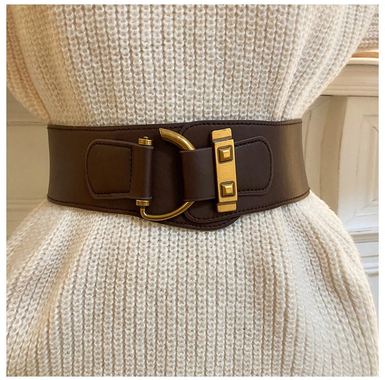 Waist Belt Women's Decorative Coat Suit Multifunctional Stretchable Elastic Waist Belt Hole Free Fashion Retro Unique Personaliz