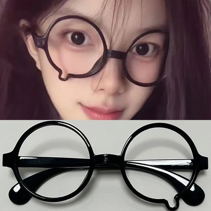 Y2K Anime Crying Glasses Dripping Tears Black Frame Unisex Retro Kawaii Fashion Eyewear Halloween Cosplay Cute Accessories Gift