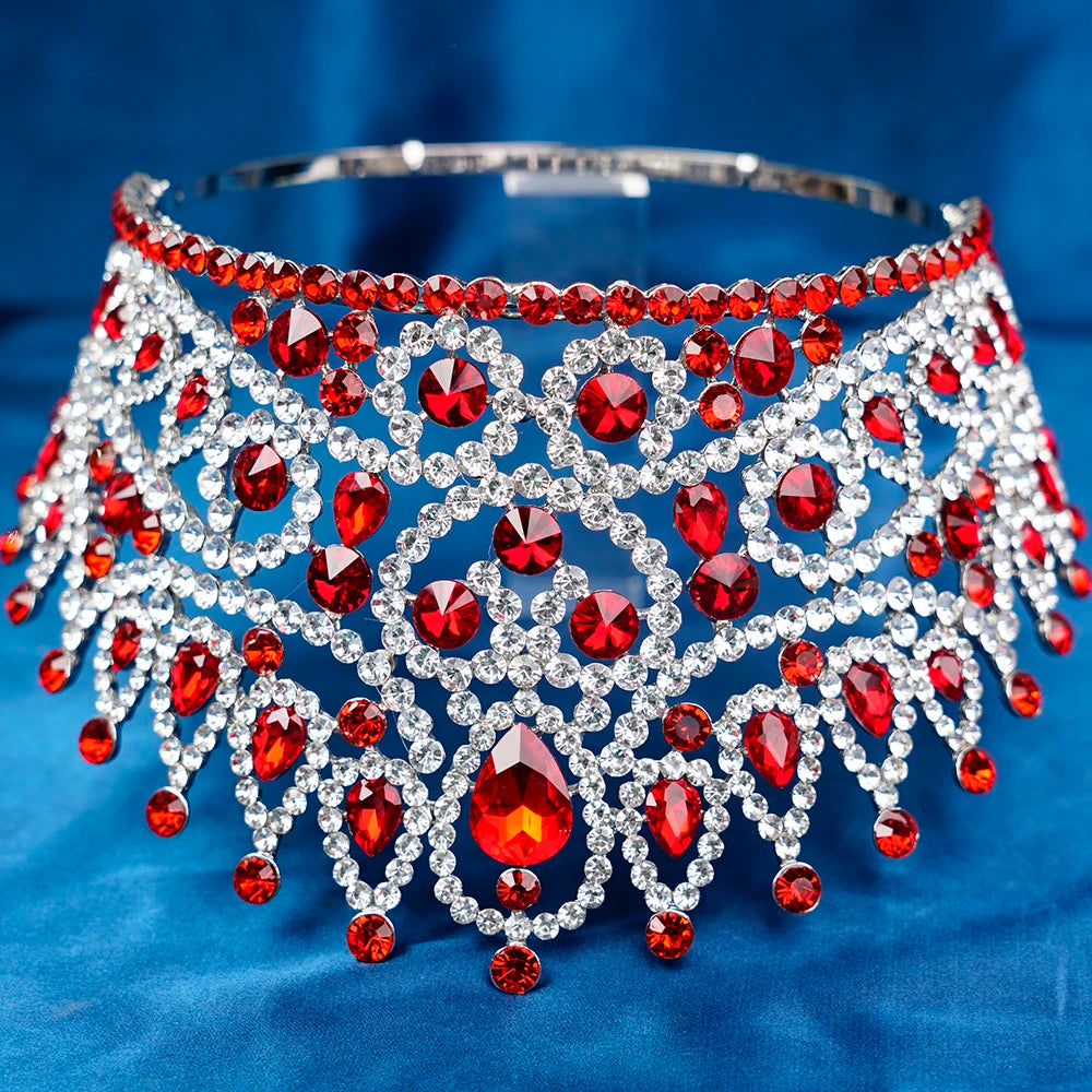 2025 New Rhinestone Crystal Queen Big Crown Bridal Wedding Tiara Women Beauty Pageant Bridal Hair Accessories Jewelry