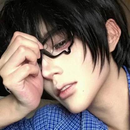 Y2K Anime Crying Glasses Dripping Tears Black Frame Unisex Retro Kawaii Fashion Eyewear Halloween Cosplay Cute Accessories Gift