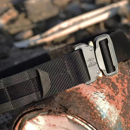 5cm Men Tactical Belt with Inner, Metal Buckle Quick Release Laser Cut MOLLE Combat Two in One Battle Belt