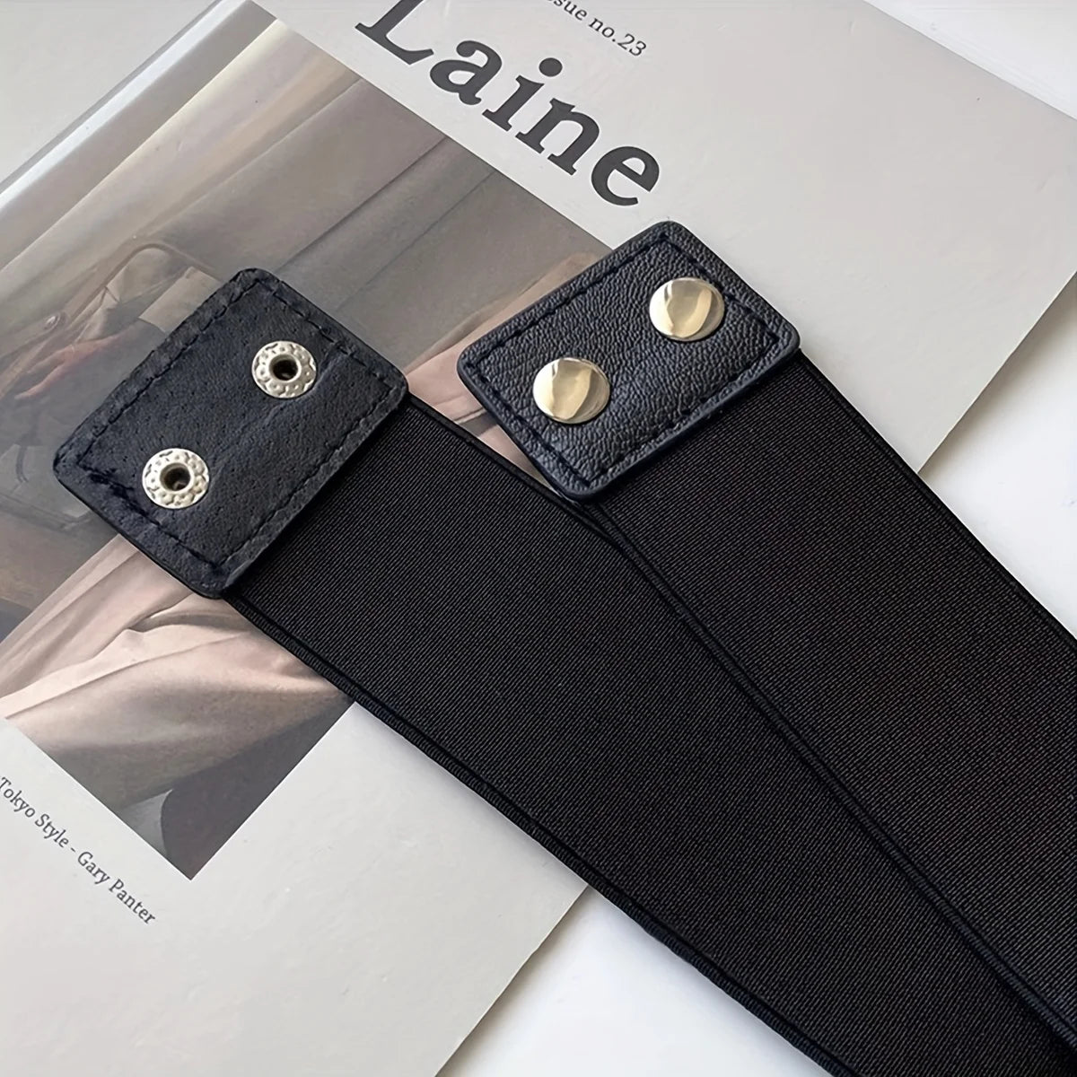 Fish Scales Shiny Metal Wide Belts Trendy Golden Silvery Elastic Waistband Classic Dress Coat Girdle For Women