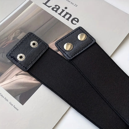 Fish Scales Shiny Metal Wide Belts Trendy Golden Silvery Elastic Waistband Classic Dress Coat Girdle For Women