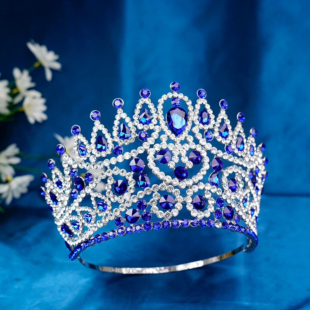 2025 New Rhinestone Crystal Queen Big Crown Bridal Wedding Tiara Women Beauty Pageant Bridal Hair Accessories Jewelry