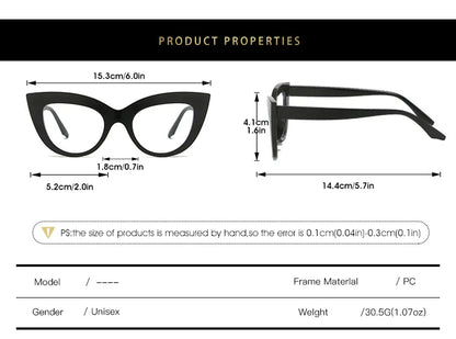 Women's Cat Eye Glasses Frame Fashion Anti Blue Light Transparent Eyeglasses Retro Optical Clear Lens Spectacle Eyeglass Female