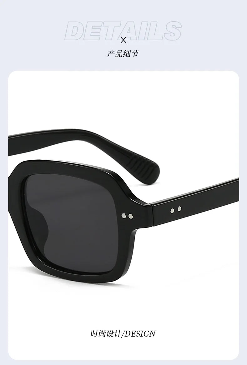 Fashionable Rice Nail Square Sunglasses High-End Casual Simple Sunglasses Versatile Ins Internet Celebrity Sunglasses Women DUHE