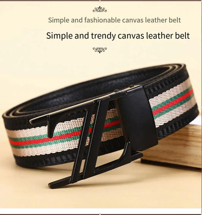 Luxury-sleek designer style G-shaped canvas belt for fashionable and durable high-quality jeans. Men's and women's casual leathe