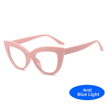 Women's Cat Eye Glasses Frame Fashion Anti Blue Light Transparent Eyeglasses Retro Optical Clear Lens Spectacle Eyeglass Female