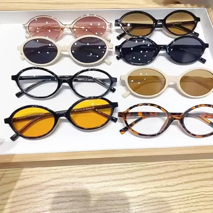 Sexy Small Oval Leopard Sunglasses Women Lovely Ins No Makeup Plain Glasses Frame Men Eyewear Cute Decorative Computer Glasses