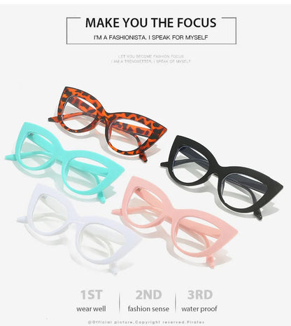 Women's Cat Eye Glasses Frame Fashion Anti Blue Light Transparent Eyeglasses Retro Optical Clear Lens Spectacle Eyeglass Female
