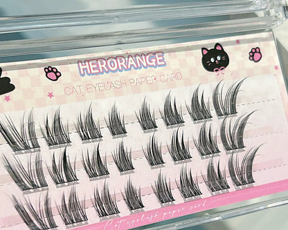 Cat Style Glue Free False Eyelashes Single Cluster Lightweight Eyelashes Self Adhesive No Glue Lashes Segmented Natural Eyelashe
