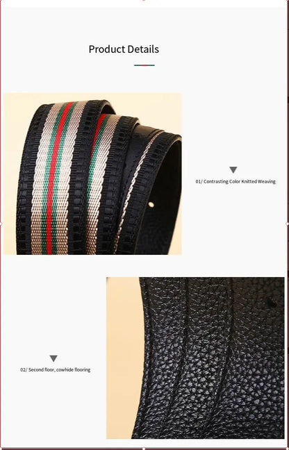 Luxury-sleek designer style G-shaped canvas belt for fashionable and durable high-quality jeans. Men's and women's casual leathe