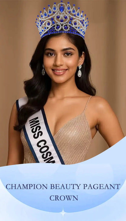 2025 New Rhinestone Crystal Queen Big Crown Bridal Wedding Tiara Women Beauty Pageant Bridal Hair Accessories Jewelry