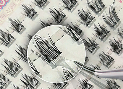 Cat Style Glue Free False Eyelashes Single Cluster Lightweight Eyelashes Self Adhesive No Glue Lashes Segmented Natural Eyelashe