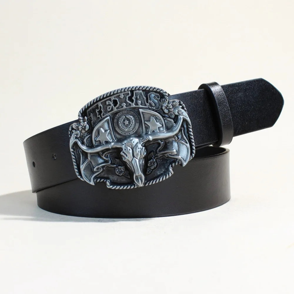 Black Punk Style PU Leather Belt with Metal Studs Unisex Gothic Fashion Accessory