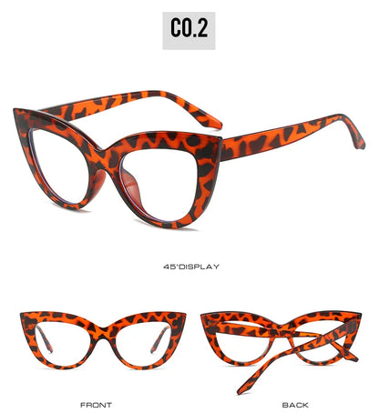 Women's Cat Eye Glasses Frame Fashion Anti Blue Light Transparent Eyeglasses Retro Optical Clear Lens Spectacle Eyeglass Female