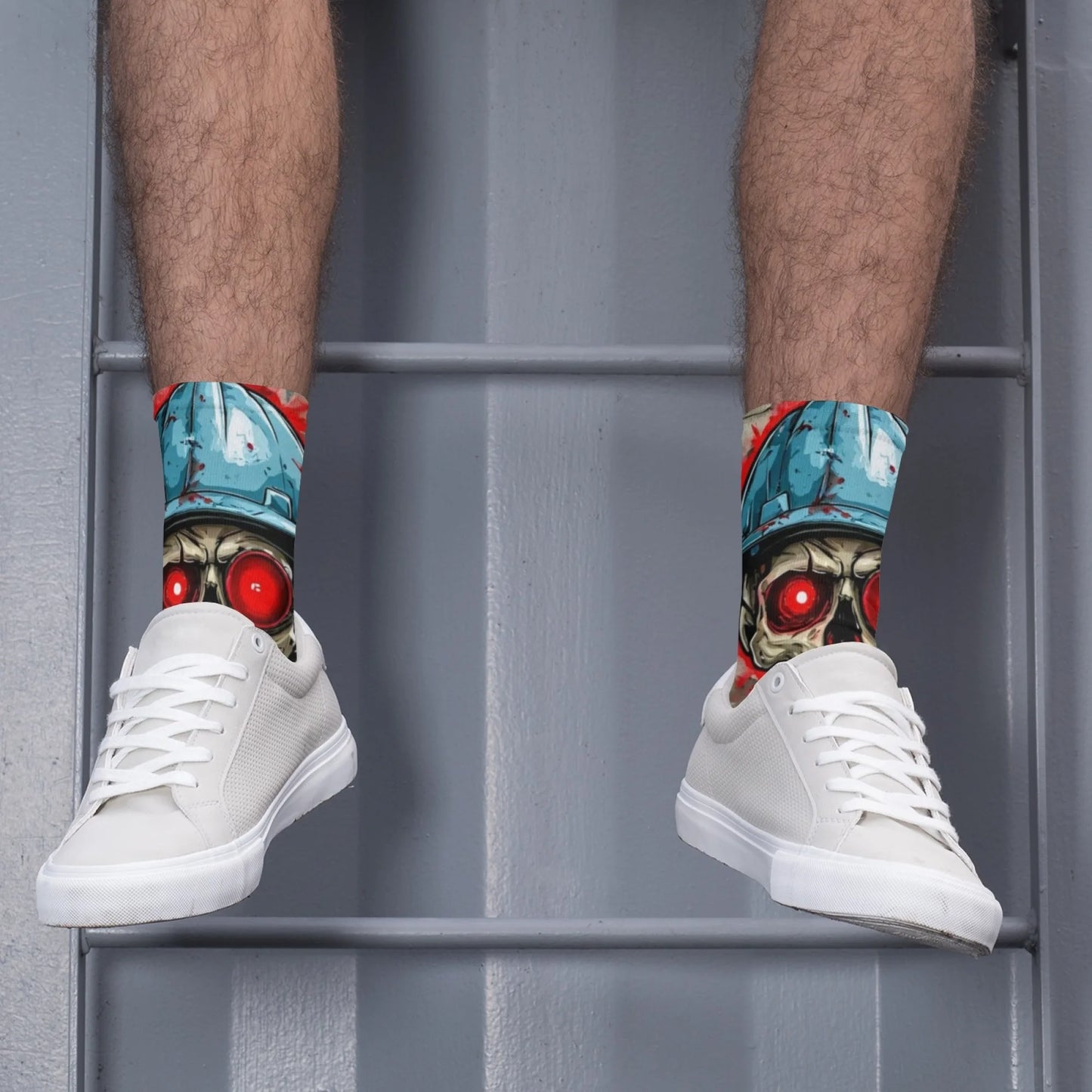 Funny plumber skull trendy socks gift Harajuku retro compression socks novelty street hip-hop socks suitable for all seasons