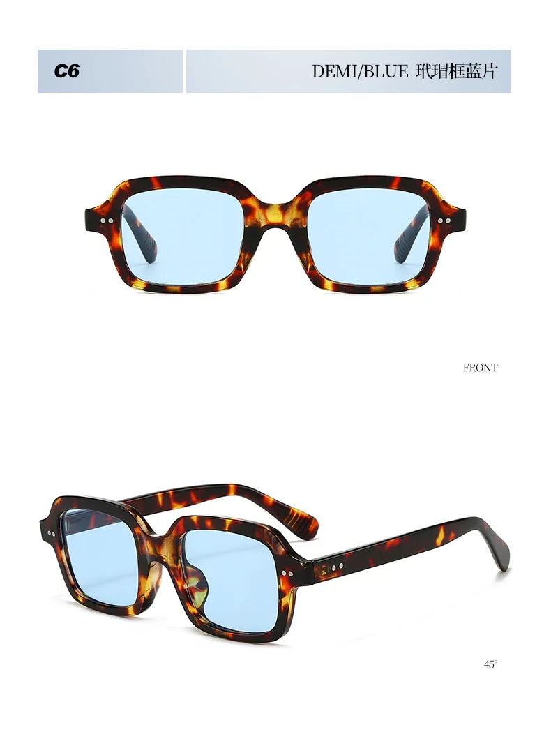 Fashionable Rice Nail Square Sunglasses High-End Casual Simple Sunglasses Versatile Ins Internet Celebrity Sunglasses Women DUHE