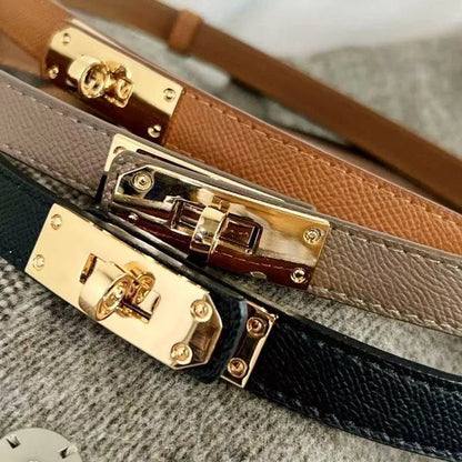 Luxury Brand Leather Belt for Women Designer Alloy Buckle Waist Strap Female Jeans Trouser Dress Waistband
