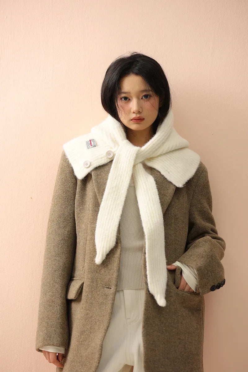 Korean Knitted Balaclava Hat Women's Winter Warm Scarf Integrated Hooded Scarf Knitted Wool Beanie Cap