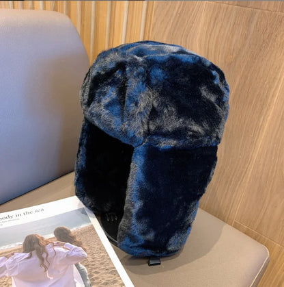 Women's Winter Thickened Warm Beanie Russian Caps Korean Fashion Ushanka Earflap Pilot Hat Women's Trend Bomber Hat Adjustable