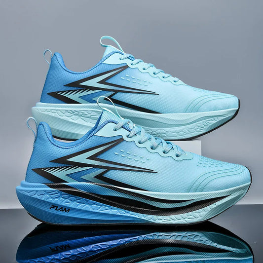 Full-Length Carbon Plate Running Shoes for Boys and Girls, New Breathable Non-Slip Men's Running Shoes, Marathon Racing Shoes