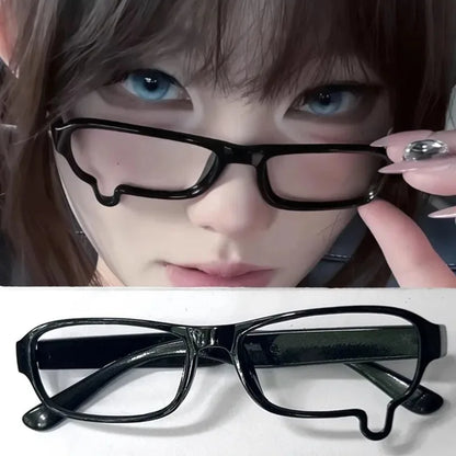 Y2K Anime Crying Glasses Dripping Tears Black Frame Unisex Retro Kawaii Fashion Eyewear Halloween Cosplay Cute Accessories Gift