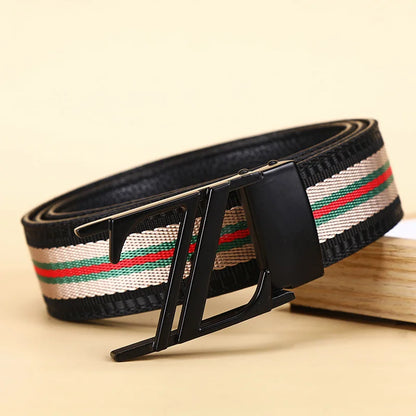 Luxury-sleek designer style G-shaped canvas belt for fashionable and durable high-quality jeans. Men's and women's casual leathe