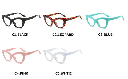 Women's Cat Eye Glasses Frame Fashion Anti Blue Light Transparent Eyeglasses Retro Optical Clear Lens Spectacle Eyeglass Female